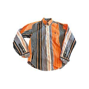 Vintage Ralph Lauren boys Polo 8/10 blue horse orange white stripes